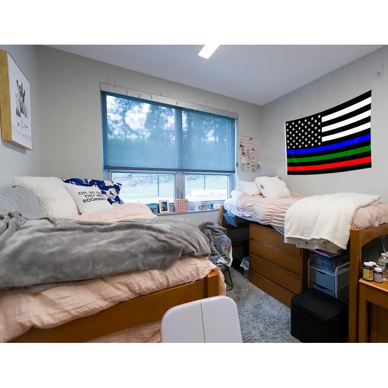 Double Sided Thin Blue Red Green Line Flag 3x5FT Police