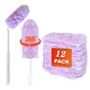 12 PCS Purple Duster Refills, Extendable Microfiber Duster with 1