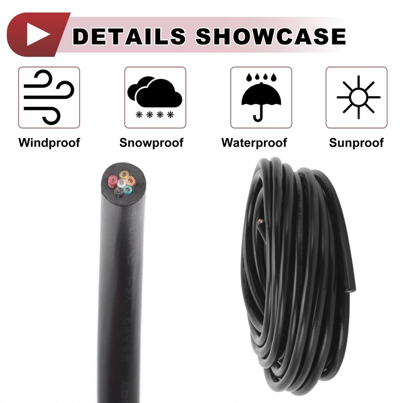 X AUTOHAUX Electrical Ground Wire Automotive Power Wire 20FT Black