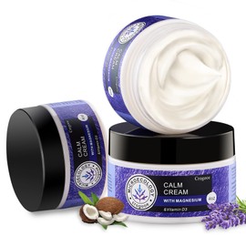 2025 Updated Magnesium Calm Cream:[Better Sleep][Calms Soothes] Calm Cream Relief Moisturizer, Hydrating, Nighttime Magnesium Lotion with Lavender Essential Oils, Sensitive Skin Friendly（3PC)