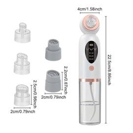 Porenreiniger Mitesserentferner, Porenreiniger Gesicht Gründliche Reinigung USB-Aufladung mit 6 Modi & 6 Saugköpfe, Skin Scrubber Ideal zur Entfernung von Mitessern, Akne, Unreinheiten