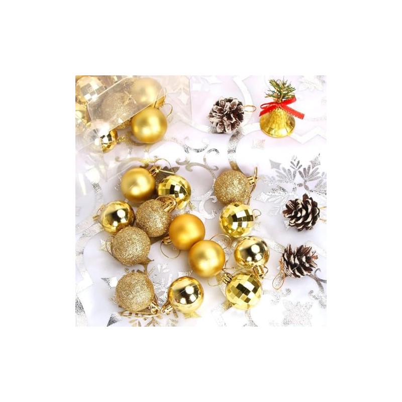 24 PCS 6CM Esferas Navideñas, Adornos para Arbol de Navidad,