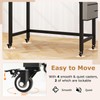 LDAILY Standing Desk with Wheels, Metal Frame Conference Table on