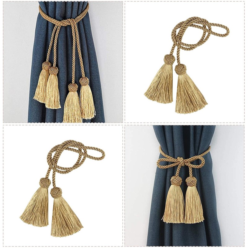 Curtain Tiebacks Curtain Tie Backs Rope Tassel Curtain Holdbacks Silver
