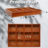 Wooden Drawer Organizer, 2 Pack 12 Grid Jewelry Organizer Tray