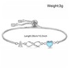 Kraven Infinity Initial Bracelets for Womens Jewellery, 925 Silver Heart