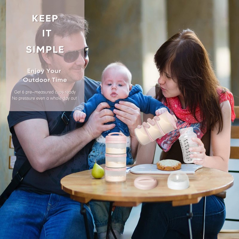 Termichy Stackable Formula Dispenser Portable Milk Powder Container, 2 Pack,