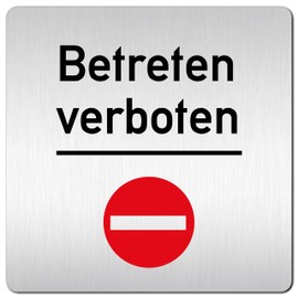 Türschilder24 XXL Door Sign 125 x 125 mm No Entry/Passage/Exit, Enter Prohibited (Enter Prohibited)