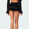 Women Hollow Out Crochet Knit Shorts Ruffled Layered Pleated Tiered