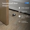 XFORT Polished Chrome Floor Mounted Door Stopper - Soundproof Door