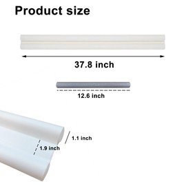 WAURCSY Door Draft Stopper, Under Door Noise Blocker, Sound Light Air Proof Sealer, Adjustable Soundproof Insulation Strip, Doors Draft Guard, 37.5 inch, White