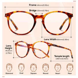 DUCO Blue Light Glasses for Women Men Computer Gaming Glasses for Teens Anti Eyestrain Reading Eyeglasses Brown 1230