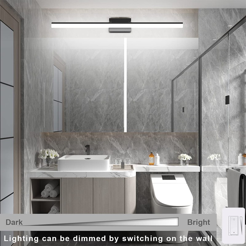 Aipsun 40 inch Dimmable Modern Black LED Vanity Light Black