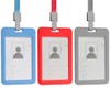 Quesuc 3-Piece Removable, Double-Sided Transparent, Plastic Card Case with Lanyard,