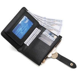 Montana West Wallet Women Small Rfid Blocking Wallet Black Bifold Wallets for Female Ladies Wallet with 2 ID Windows Gifts for Women