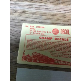 Champ Decals HO Champ Decals S-52 White Stripes