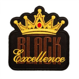 EMBROVERSE Black Excellence Patch - Melanin Pride - BLM Support - Embroidered Iron On - Size: 3.1 x 3.3 inches