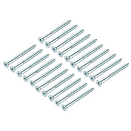 sourcing map Furniture Confirmat Screw 7x85mm Hex Socket Wood Screws Zinc Plated 20pcs