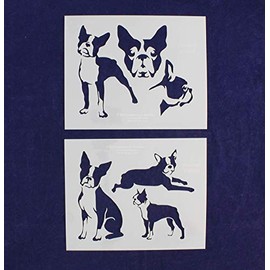 Boston Terrier Dog Stencils - 2 Piece Set
