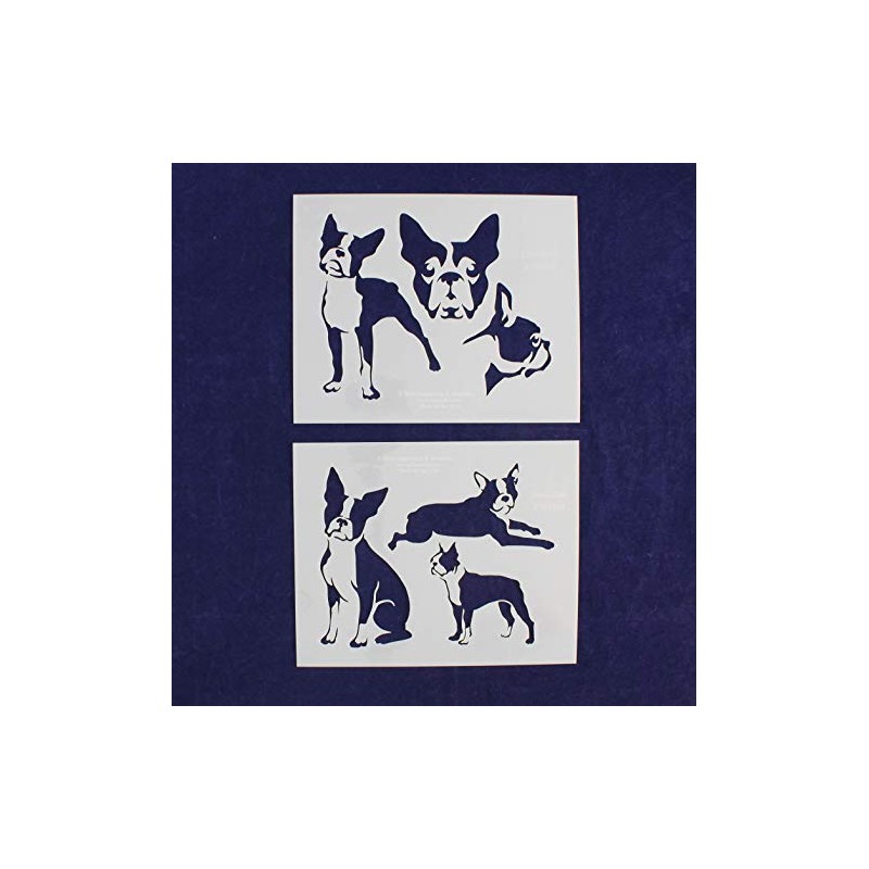 Boston Terrier Dog Stencils - 2 Piece Set