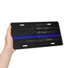 Thin Blue Line American Flag Cool Front License Plate 6x12