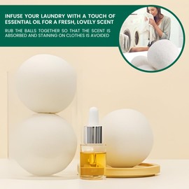 Klean Wool Tumble Dryer Balls | Handmade, Organic, Fabric Softening & Odour-Free | 100% New Zealand Wool Laundry Balls | 1000+ Loads | Reduce Drying Time, Noise, Wrinkles & Static Cling | 6 XL Pack