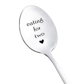 First Mothers Day Gifts for New Mom Cereal Dessert Spoon for Mom To Be Gift Eating for Two Spoons Pregnancy Gifts for First Time Moms Mother Birthday Gifts for Pregnant Women