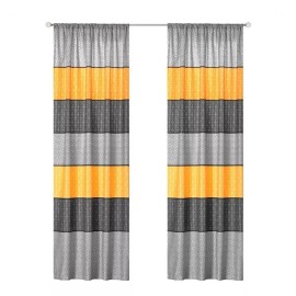 Elefantito Cortinas Dublin 2 Paneles De 1.30 X 2.20 Amarillo Gris