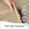 Poowe 17x24 Inches Non Slip Waffle Bath Rug with Tassels