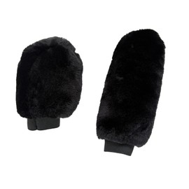 aoozleny Plush Auto Car Handbrake Cover Sleeve Gear Shift Cover and Handbrake Cover Set (Blackx2)