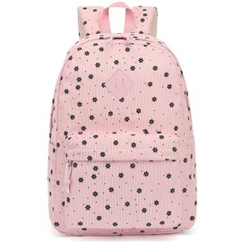 Yusudan Corduroy Girls Backpack - Kids Elementary School Backpacks - Middle School Bookbags - Women Travel Daypacks (Pink Corduroy Flowers)