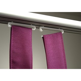 Tab-Top Curtain Gliders Transparent Loops 4 Curtains Mounting