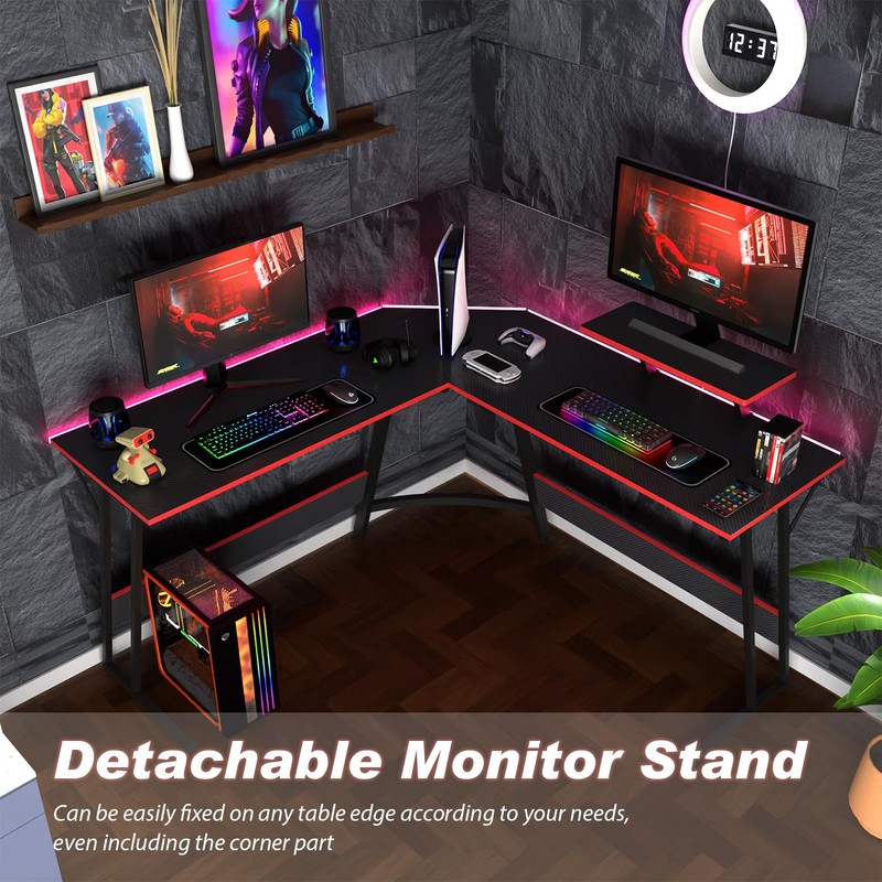 PayLessHere L Shaped Desk Corner Gaming Desk Computer Desk with
