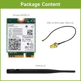 Waveshare Wireless BE200 NIC, Gigabit Tri-Band Wi-Fi 7, Supports IEEE 802.11a/b/g/n/ac/be/ax Standard, Blue-T 5.4