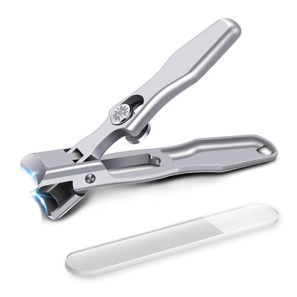 [Ultra Large Opening/Shatterproof] Nail Clippers, Nail Clippers, Shatterproof, Popularity Rankings, Made in Japan, Stainless Steel, Nail Clippers, Nail File, One-Click Switch, Storage Case Included, For Hands and Feets, Waterproof, For Various Nails, Sha