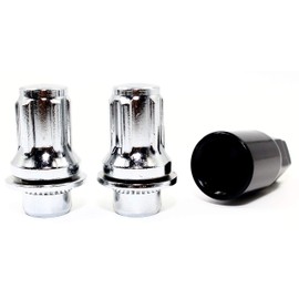Set of 4 Veritek 12x1.5mm 1.87 Inch 47mm Length 13/16 Hex OEM Factory Mag Washer Style Chrome Wheel Locks for Toyota Tacoma 4 Runner SR5 Pre-Runner TRD Off-Road Limited OEM Replacement