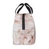 Lunch Bag Insulated Box Marble Painting with Rose Gold Glitter