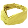 Hair Band Cross Design Mustard Solid Color Washable 100% Cotton
