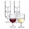 US Acrylic Stackable 8 ounce Plastic Wine Stems in Clear