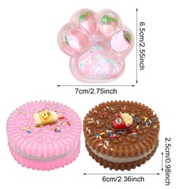 GWAWG Anti-Stress-Spielzeug, Kawaii, Set mit 3 niedlichen Squishies, Spielzeug, Katzenpfotenabdrücke, Kristall, Kekse, Stress, Relief Toy, sensorisches Geschenk gegen Stress, Kinder, Erwachsene