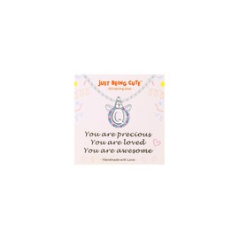 Unicorn Necklace for Girls, Initial Necklaces for Little Girls Kids Children, Hypoallergenic 925 Sterling Silver Kids Jewelry CZ Unicorn Gifts for Birthday Kindergarten Graduation Wedding-Letter Q