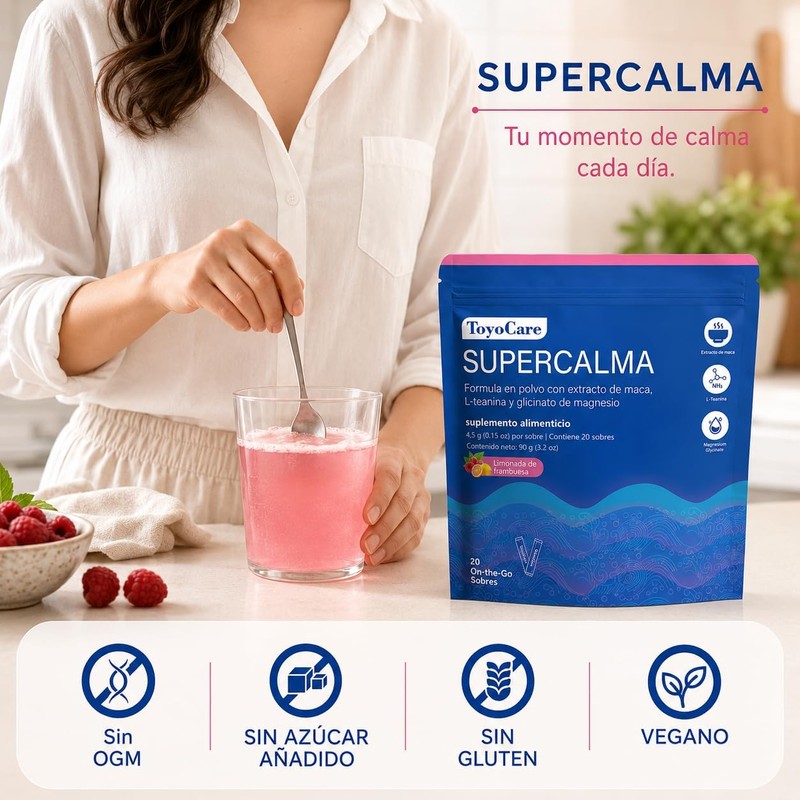 Polvo Sabor Frambuesa, Supercalm Suplemento Alimenticio
