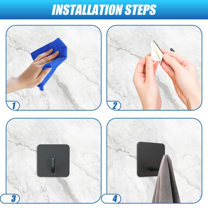 Zhyraze Emergency Fire Blanket Hooks for Fire Blankets, Black -