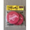 Post-It Notes 2 Pink Heart Round Super Sticky Post-It Note