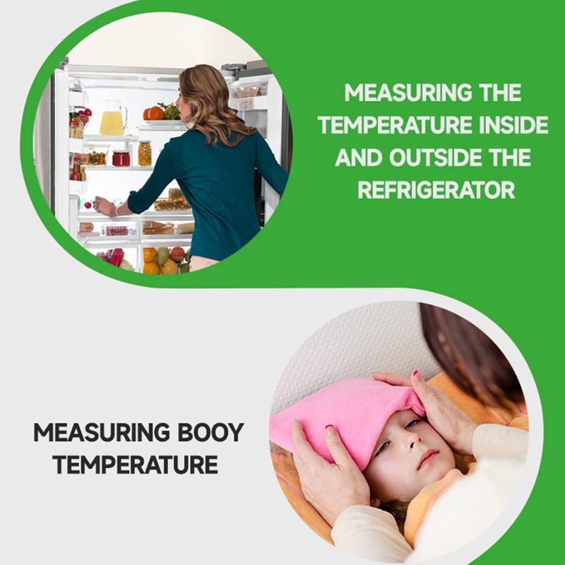 DearCal Digital Fridge Freezer thermometer with LCD Display,Home Temperature Monitor