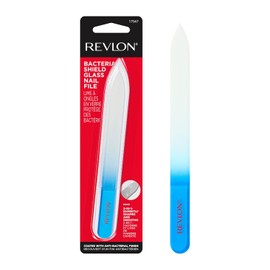 Revlon - Lima de uñas de vidrio azul con tecnología antibacteriana, autolimpieza y reciclable