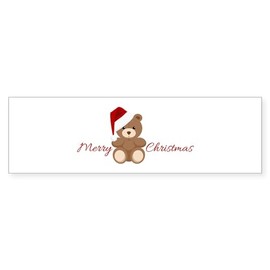 CafePress Merry Christmas Teddy Bumper Sticker Sticker (Bumper 50 pk)