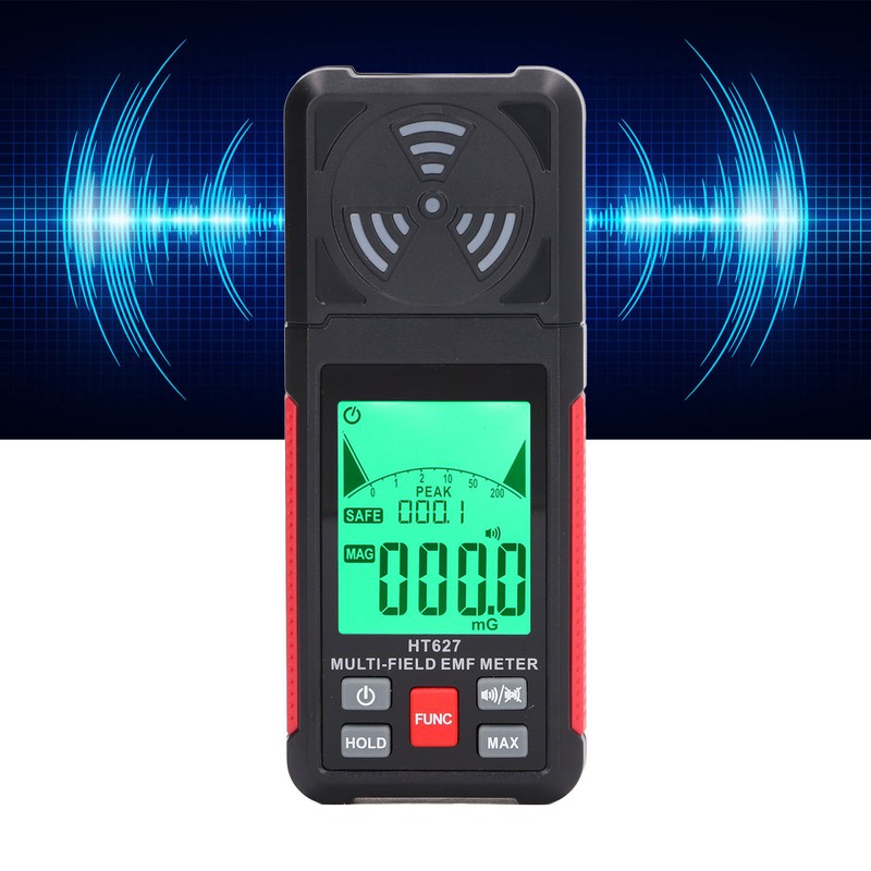 Electromagnetic Radiation Detector Data Hold Sound Light Alarm EMF Radiation