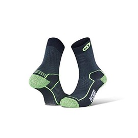 BV Sport Chaussettes de randonnée double polyamide evo, black/green