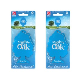Mighty Oak Air Freshener – New Car Fragrance - Long Lasting Hanging Car Deodoriser – Odour Eliminator Air Freshener – Auto Accessories – UK Made Car Scent Freshener - 2 Pack